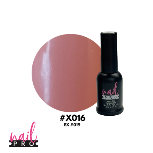 NAIL PRO Esmalte Permanente 8 ml X016 (ex019) Nude Rosado