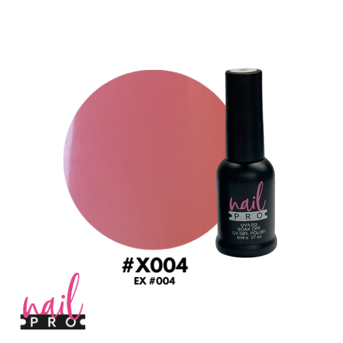 NAIL PRO Esmalte Permanente 8 ml X004 (ex004) Base de Francesa Rosa traslucido