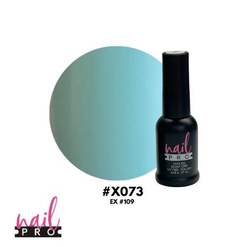 NAIL PRO Esmalte Permanente 8 ml X073 (ex109) Verde agua Pastel