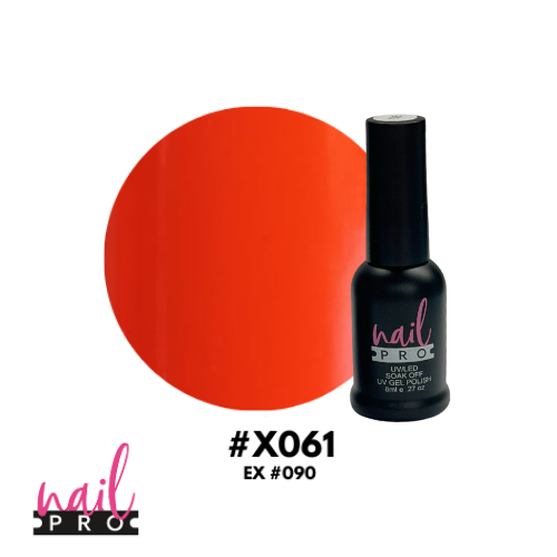 NAIL PRO Esmalte Permanente 8 ml X061 (ex090) Naranjo Fluor