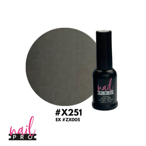 NAIL PRO Esmalte Permanente 8 ml X251 (exZX005) Gris Claro