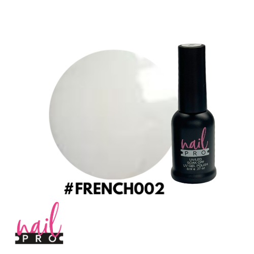 NAIL PRO Esmalte Permanente 8 ml FRENCH002 Blanco Lechoso