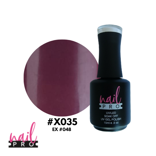 NAIL PRO Esmalte Permanente X035 (ex048) Nude Morado Oscuro