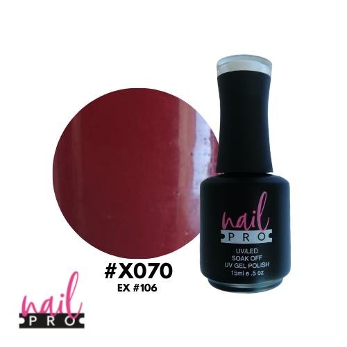 NAIL PRO Esmalte Permanente X070 (ex106) Rojo Vino