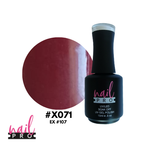 NAIL PRO Esmalte Permanente X071 (ex107) Rojo Sangre de Toro