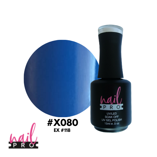 NAIL PRO Esmalte Permanente X080 (ex118) Azul eléctrico