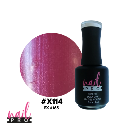 NAIL PRO Esmalte Permanente X114 (ex165) Morado burdeo perlado