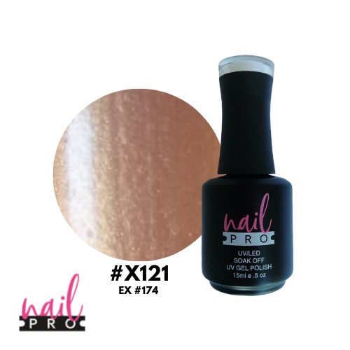 NAIL PRO Esmalte Permanente X121 (ex174) Dorado perlado