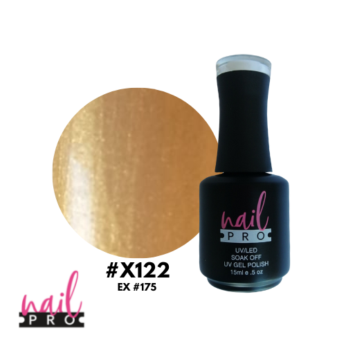 NAIL PRO Esmalte Permanente X122 (ex175) Dorado Perlado