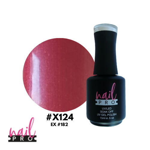 NAIL PRO Esmalte Permanente X124 (ex182) Burdeo Perlado